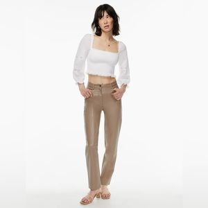 Wilfred Melina Leather Pant in Grey Taupe
